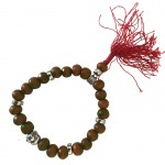 Bracelet mala tibtain en bois et tte de bouddha - Marron