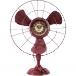 Horloge Ventilateur en mtal patin Rouge