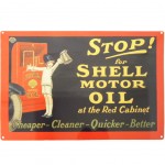 Plaque mtal Rtro Stop For Shell Motor Oil 30 x 40 cm