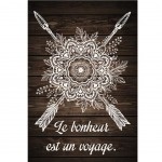 Cadre en toile Boho Indien 34 x 23 cm - Le bonheur est un voyage