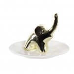Support à bijoux Elephant en porcelaine Or et Blanc - 11.5 cm