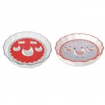 Plat  tarte Lili - Petites Poules en cramique Modle Gris