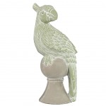 Figurine Perroquet en cramique sur Pilier 23 cm