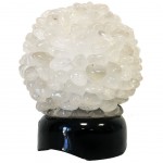 Lampe boule en galets rouls de cristal de roche - 13 cm