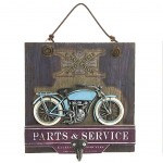 Porte manteau moto vintage bleue