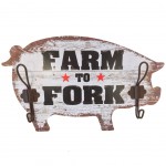 Patère déco Farm to Fork en bois 34 cm - 2 Crochets