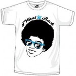 T-shirt Mickael I want u back Blanc