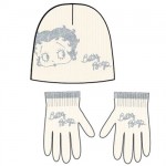 Set Bonnet et Gants Betty Boop beige 6-12 ans