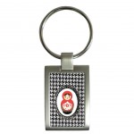 Porte-cls en mtal mat Poupe Russe pied de poule by Cbkreation