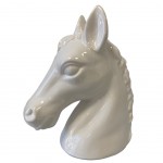 Tirelire en cramique buste cheval blanc