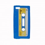 Coque silicone Iphone 5 cassette audio bleue