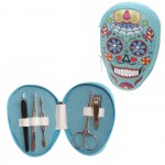 Kit manucure Calavera de la Muerte Bleu 5 accessoires