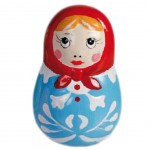 Petite figurine Poupée Russe Matriochka bleue