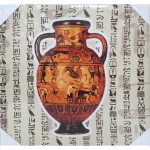 Cadre Egypte Vase Hiroglyphes en toile 40 x 40 cm