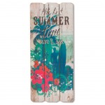 Cadre Surf et Palmier The Best Summer Time en bois  suspendre