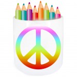 Pot à crayon Peace and love par Cbkreation