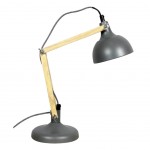 Lampe de table Gris mat et Bois et mtal 42 cm