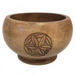 Coupelle Ethnique en bois grav 14 x 9.5 cm
