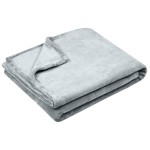 Plaid polaire doudou gris perle 130 x 160 cm