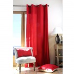 Rideau  oeillets en coton Rouge 135 x 240 cm