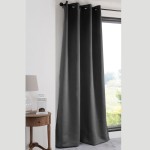 Rideau occultant Notte  oeillets Gris anthracite 140 x 280 cm