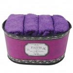 Coffret cadeau Faith Violet 4 serviettes 30 x 30 cm - 300 gr/m2