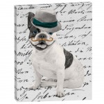 Cadre toile imprime Bulldog pote 30 x 40 cm