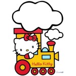 Grand sticker ardoise blanche Hello Kitty locomotive