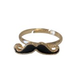 Petite Bague Moustache Noire