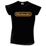 T-shirt Nintendo noir logo Or