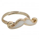 Petite Bague Moustache Blanche