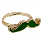 Petite Bague Moustache Verte