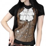 T-shirt gilet et jabot Steampunk