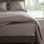 Drap housse Coton percale 80 fils 90 x 190 x 30 cm  - Cendre