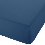 Drap housse Coton percale 80 fils 90 x 190 x 30 cm  - Azur