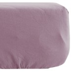 Drap housse Coton percale 80 fils 90 x 190 x 35 cm - Prune