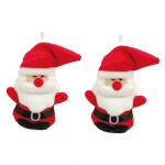 2 Pères-Noël en peluches - Décorations de Noël 10 cm