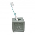 Porte brosse  dents forme savon de Marseille Gris