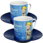 Tasses  caf Le Petit Prince de St Exupry Turquoise set de 2