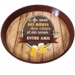 Les Bires entre amis Plateau mtallique rond