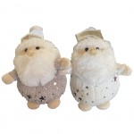 2 Pres-Nol en peluches - Dcorations de Nol 12 cm