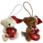 Peluches Oursons Coeur en lot de 2 - Ornement de sapin 8 cm
