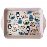 Petit plateau Allen Designs Crazy Cat en mtal 21 x 14 cm