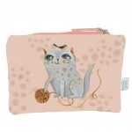Pochette plate en coton Allen Design - Le Chat - Crasy Cat