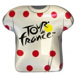 Magnet Tour de France en rsine - Maillot Blanc  pois