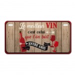 Magnet Le Meilleur Vin c'est celui... - mini plaque mtal