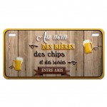 Magnet Au Nom des Bières, des chips... - mini plaque métal