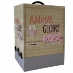Porte cubi en bois - Amour Gloire et Rosé