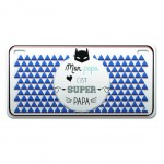 Magnet Mon Papa c'est Super Papa - mini plaque mtal