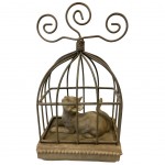 Figurine chat dans cage